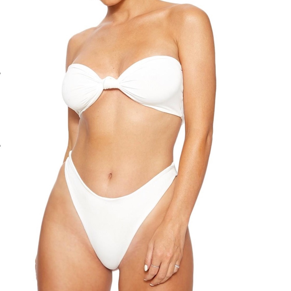 New Naked Wardrobe knotty beach bandeau bikini top - Picture 2 of 8